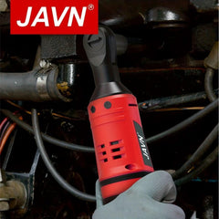 1 Set JAVN 12V Cordless Electric Wrench, 45NM 3/8'' Ratchet Wrench, Removal Screw Nut Car Repair Tools, Right Angle Wrench, Power Tool - Nimall