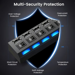LED USB 2.0 Adapter Hub