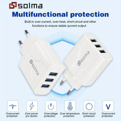 3 USB Ports Multifunctional Charging Head 5V1A