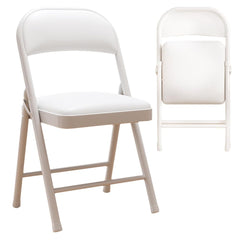 Heavy Duty Padded Folding Chair, 10cm Slim Carbon Steel Frame Seat