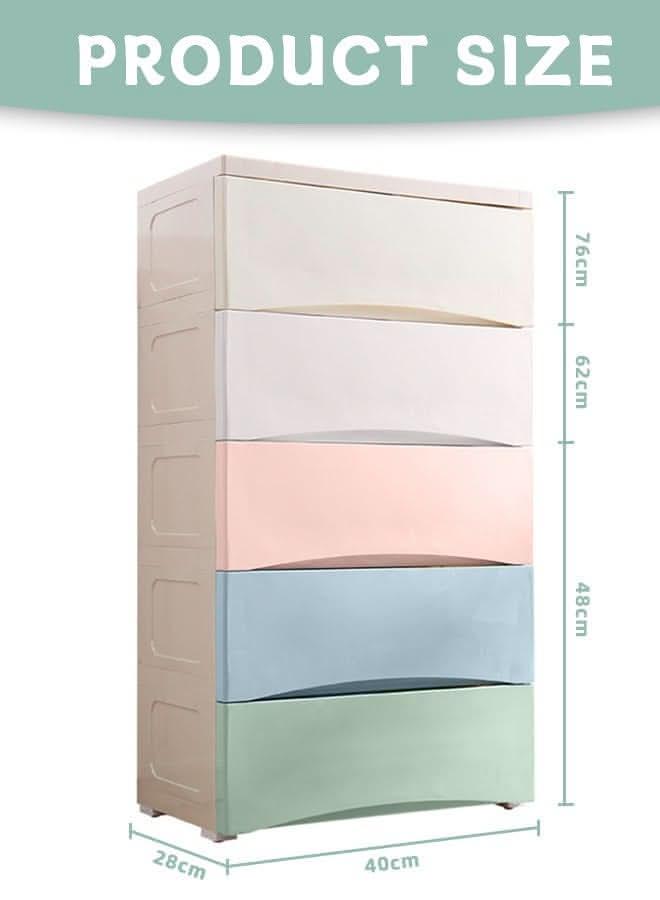 5 - Layer Plastic Storage Cabinet with Drawers NH028 - Nimall