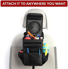 tbp Car Trash Can with Lid, Car Trash Bag Automotive Garbage Can, Vehicle Trash Bin Container for Car with Storage Pockets