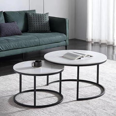 Ceramic Top Coffee Table Set 70 cm & 50 cm