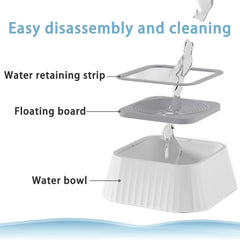 No-Spill Dog Bowl, 1.3L Slow Water Feeder, Suitable for Indoor and Outdoor Use (Green)