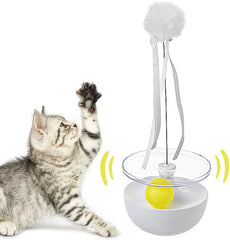 Interactive Cat Toy with Rotating Ball, Green