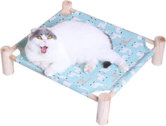 Cat Hammock, Wooden Elevated Bed, Removable, Washable