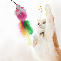 5PCS Rainbow Cat Mouse Toys for Indoor Cats