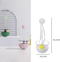 Interactive Cat Toy with Rotating Ball, Green