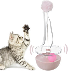 Interactive Cat Toy with Rotating Ball, Green