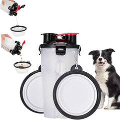 2-in-1 Dog Travel Water & Food Bottle, Leakproof