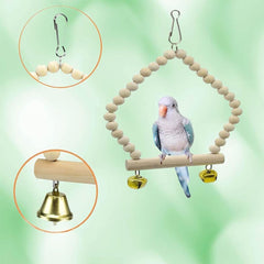 (8 Packs) of Bird Parrot Swing Chewing Toys,Natural Wood bird cage accessories,Suitable for Small Parakeets, Cockatiels, Conures, Finches,Budgie,Macaws, Parrots, Love Birds