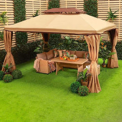 Roma Aluminum Gazebo Curtains & Mosquito Nets - Beige - 3x4 m