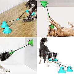 Dog Suction Cup Chew Toy with Rope, Blue