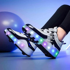 Kid Roller Skates Shoes,LED Light Up Shoes