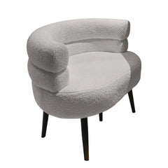 Minimalist Sofa Accent Chair for Living Room & Bedroom (White)