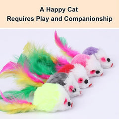 5PCS Rainbow Cat Mouse Toys for Indoor Cats