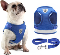 No Pull Adjustable Reflective Step-in Puppy Harness with Padded Vestfor