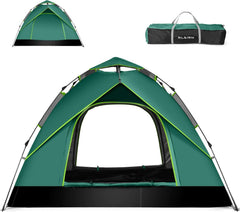 Camping Tents for 3-4 Person Waterproof, Pop Up Instant Family Tent with Windproof Ropes Anti-UV, Ultralight Blackout Lightweight Tent