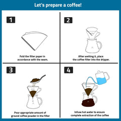 MIBRU Coffee Filters V60 Cone Paper White 100pcs Coffee Filters Unbleached Paper Filters Compatible with Pour Over Drippers 2-4 Cups Size 02 Coffee Filters v60 (1-4 Cups 02, 100)