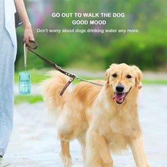 Foldable Pet Water Bottle with Bowl, 12oz Blue