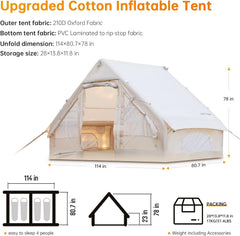 Inflatable Camping Tent with Pump, Glamping Tents