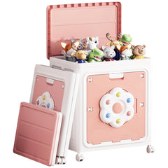 Foldable Toy Storage Box with Wheels