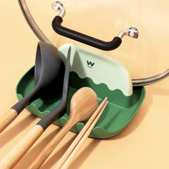 Kitchen Spoon Rest Holder with Drip Pads, Heat-Resistant Utensil Rests