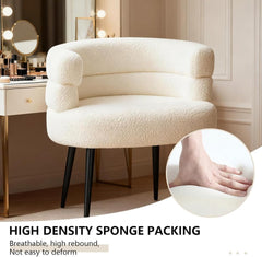 Minimalist Sofa Accent Chair for Living Room & Bedroom (White)