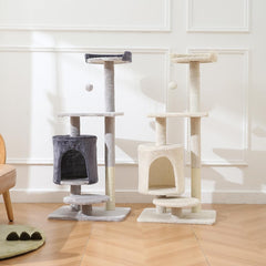 Cat Tower, indoor cat tree with sisal covered catch posts and plush catch balls