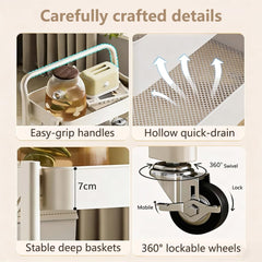 No Assembly Folding Rolling Cart