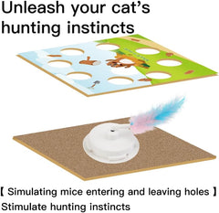 Cat Interactive Toys,Feathered Toy for Indoor Cats,Promotes Cat Exercise(Green)