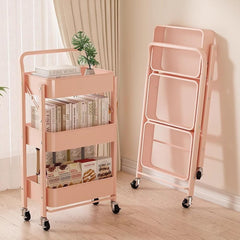 No Assembly Folding Rolling Cart