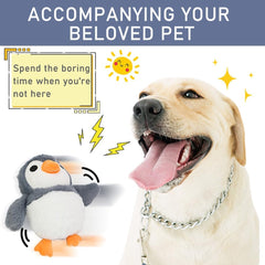 Jumping Squeaky Dog Toys with Recording and Music Modes, Rechargeable ,Penguin