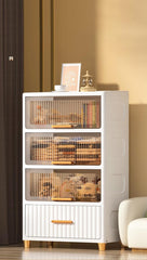 5-Tier Lidded Storage Bins, extra-Large Storage Bins, Kitchen Organizer Cabinet, multi-Layer Transparent Flip-Top Snack Organizer Cabinet, for Home, Kitchen & Bedroom