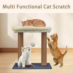 Sisal Cat Scratching Post Tower with Plush Bed