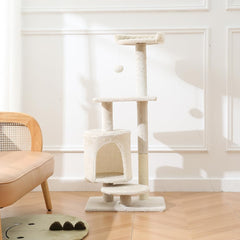 Cat Tower, indoor cat tree with sisal covered catch posts and plush catch balls