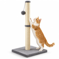 Cat Scratching Post, 80cm Tall Sisal with Hanging Ball
