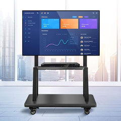 NEW Mobile TV Cart with Wheels for 32-70 Inch TV, Heavy Duty Adjustable Height Rolling TV Stand, School/House/Apartment Floor TV Display Stand Beautiful Scenery (Black)