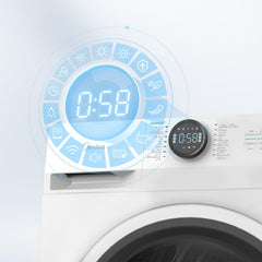 Midea 8KG Smart Front Load Condenser Dryer With Lunar Dial, 14 Wash Programs, Inverter Motor & Wrinkle Prevent, Sensor Dryer, Stronger Sanitization, Anti Crease & Quick Dry White - MD200C80W/W-GCC