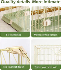 4-Tier Large Wire Cat Cage, with Ladder & Platforms, Green