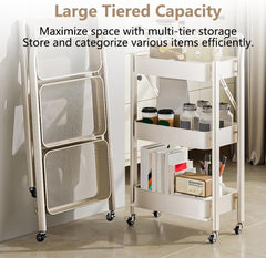 No Assembly Folding Rolling Cart