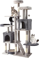 Cat Tower, indoor cat tree with sisal covered catch posts and plush catch balls