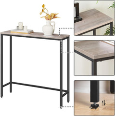 Narrow Console Table, 75cm Small Entryway Table for Hallway, Bedroom, Living Room, Foyer, Long Entryway (Greige)