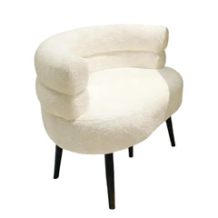 Minimalist Sofa Accent Chair for Living Room & Bedroom (White)