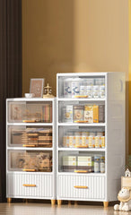 5-Tier Lidded Storage Bins, extra-Large Storage Bins, Kitchen Organizer Cabinet, multi-Layer Transparent Flip-Top Snack Organizer Cabinet, for Home, Kitchen & Bedroom