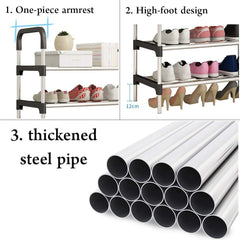 Shoe Racks,Free Standing Shoe Storage 6 Tier Shoe Rack Shelf Storage Organizer Stand Holder Keep Room Neat Door Space Saving (Black, 6-Tier)