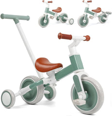 Tricycles for 1-3 Year Olds, 5 in 1 Toddler Balance Bike with Removable Pedal, Push Trike Toys with Adjustable Pushrod for 2 3 4 5 Year Old Boys & Girls, Birthday Gifts for Kids