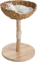 Wood Cat Tree Tower, Natural Cat Tree Tower with Woven Baskets
