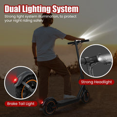 Electric Scooter for Adults, 500W Motor, Max 17-20 Mph Speed, 19 Miles Long Range, 8.5 Inch Solid Tires,