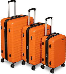 Amazon Basics 3-Piece Set Hardside Spinner-21/26/30 inch (55/68/78 cm) Material: ABS, Black